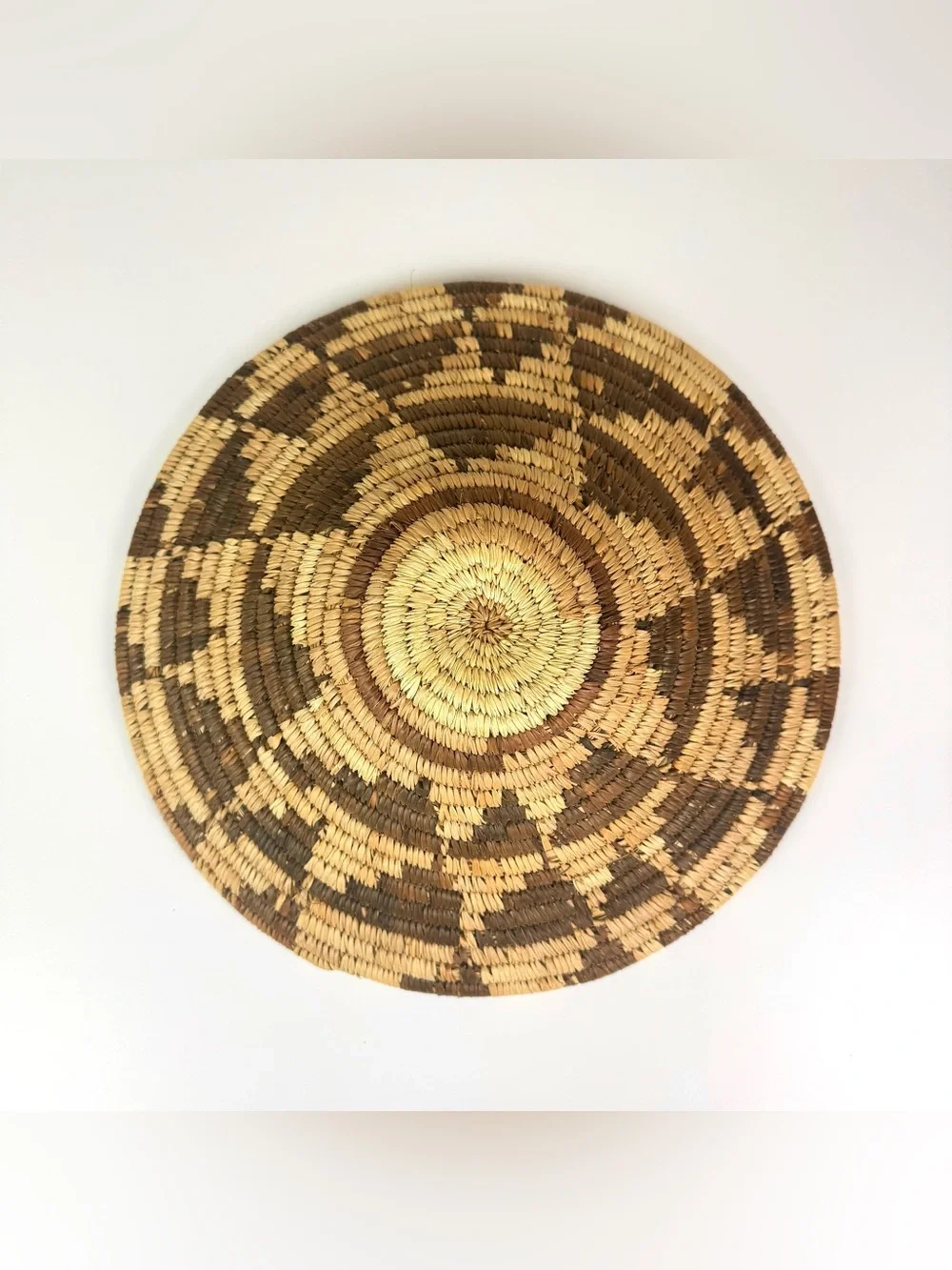 Handwoven Star Design Coiled Basket / Earthy Boho Decor / Eclectic Global Home